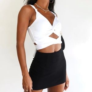 Porto Cervo Tie Up Crop Top White by Lionness from Princess Polly